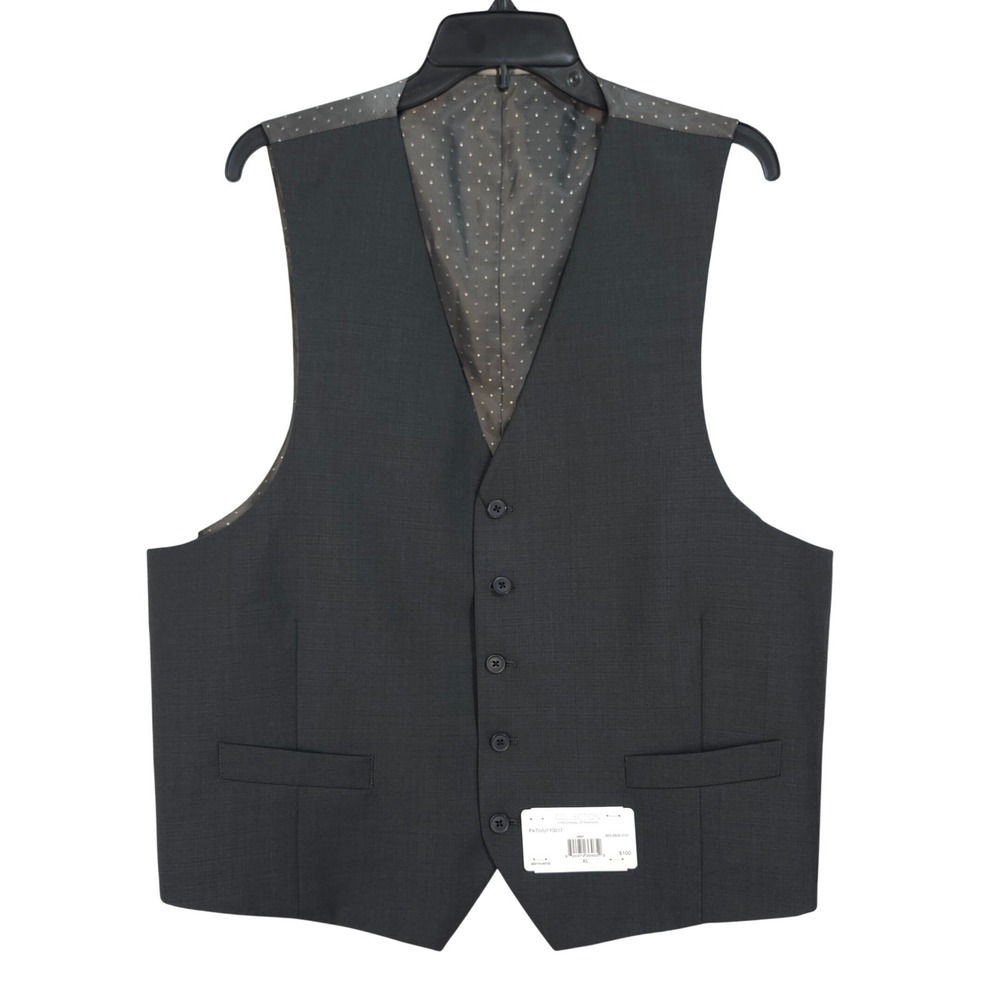 NEW Collection by Michael Strahan Wool Blend Suit Vest XL Gray Formal Wedding